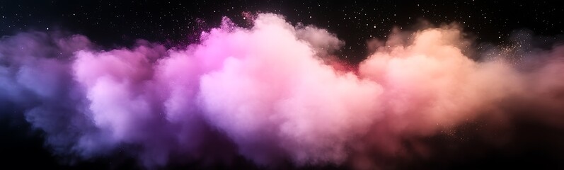 Leinwandbilder - Colorful smoke clouds against a dark background create an ethereal atmosphere.