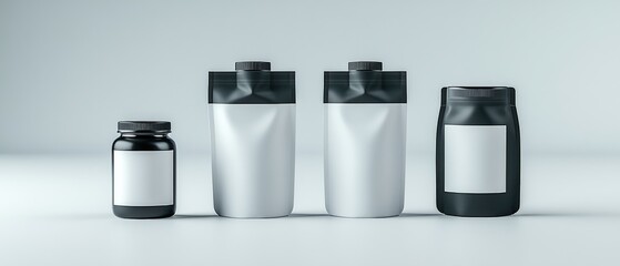 Poster - A group of three unique bottles showcasing different designs and colors for creative decoration and functional use