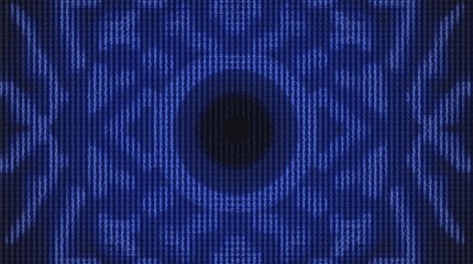 Poster - A blue and black image with a large circle in the center