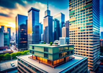 Poster - Minimalist Architecture: Tilt-Shift Cityscape - Modern Building Detail