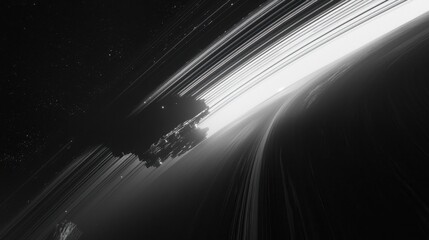 Wall Mural - stunning abstract representation of space with striking rings and stars
