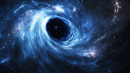 Wall Mural - deep space mystery of a whirling black hole in cosmos