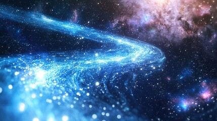 Wall Mural - Cosmic Journey Through Stars and Galaxies in Deep Space Background