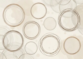 Poster - Minimalist Circle Sketch Frame Set: Scribble Line & Doodle Round Design Elements