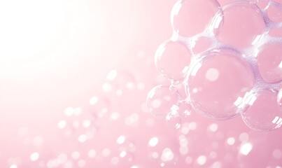Leinwandbilder - Soft pink background with translucent bubbles creating a dreamy, gentle atmosphere.