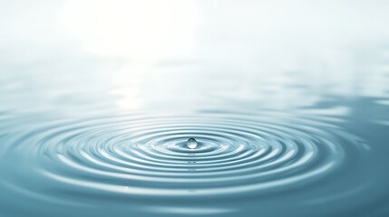 Poster - Calm water surface with ripples reflecting soft light, creating a tranquil and serene atmosphere.