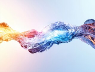 Poster - Vapor flow animation over a surface in high-tech environment close-up colorful backlit graphics
