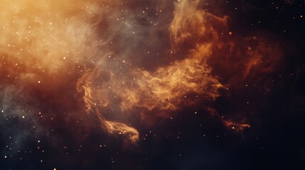 Wall Mural - Cosmic Nebula with Orange and Brown Hues