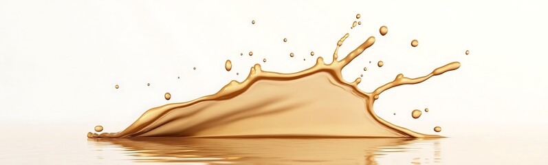 Poster - Splash of liquid against a white background, creating dynamic water droplets and movement.
