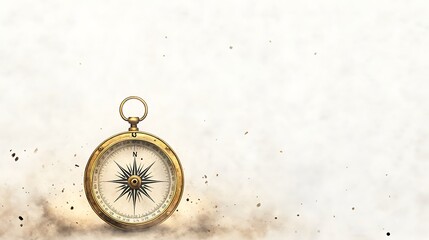 Poster - Antique compass on a dusty surface, symbolizing exploration and navigation.