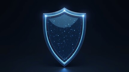 Poster - A blue shield with a glowing design