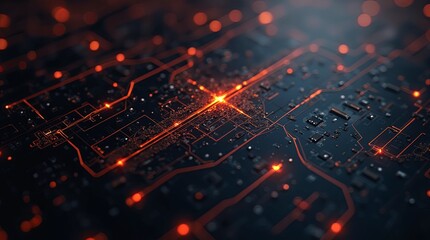 Poster - A computer chip with a lot of lights on it