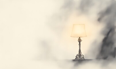Poster - A softly lit lamp emerging from a dreamy, blurred background.