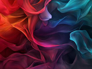 Poster - Colorful abstract flowing textures digital art vivid patterns modern design creative space visual aesthetics