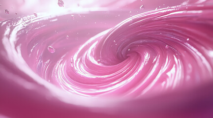 Poster - Swirling vortex of pink cream abstract background digital art fluid dynamics close-up view aesthetic experience