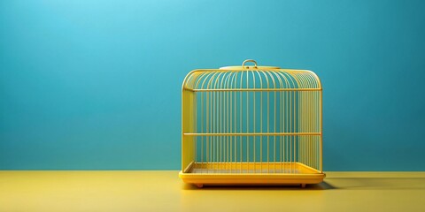 Poster - Minimalist Horizontal Cage Background: Website Poster, Wallpaper, Banner, Packaging Design