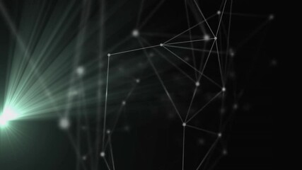 Poster - Animation of connected nodes and lines glowing on dark background