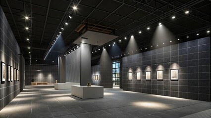 Poster - A large room with many paintings on the walls
