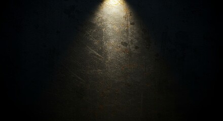 Poster - A dark background with a light shining on it
