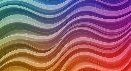 Poster - A colorful wave with a rainbow pattern
