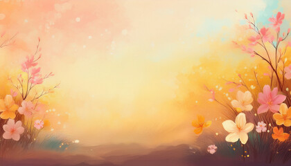 Wall Mural - Abstract background with Spring theme in digital art style, part 6