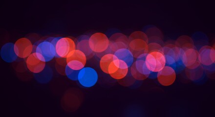 Poster - A blurry image of red and blue circles