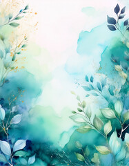 Wall Mural - Abstract background with Spring theme in water color style, part 71