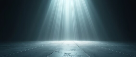 Poster - A dark room with a spotlight shining on the floor