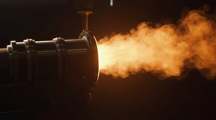 Poster - A black and white image of a fire with a lot of smoke