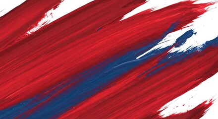 Poster - A red and blue brush stroke painting with a white background