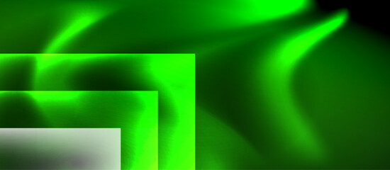 Aufkleber - Glass squares with neon shiny light abstract background