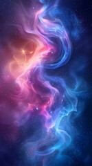 Wall Mural - Digital technology blue purple gradient curve poster background