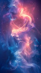 Wall Mural - Digital technology blue purple gradient curve poster background