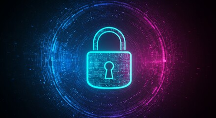 Poster - A blue and purple image of a lock with a keyhole