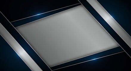 Poster - A black and silver design with a white background