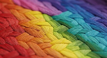 Poster - A colorful piece of fabric with a rainbow pattern