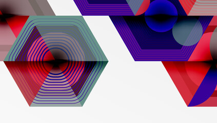 Poster - Hexagons design geometric abstract background