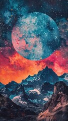 Wall Mural - million of stars light in galaxy mountain sky astronomy.