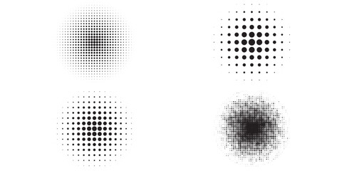 Wall Mural - halftone gradient. dotted gradient, smooth dot spray and seamless halftone dot background