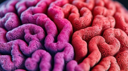 Poster - Exploring brain functionality through colorful neural patterns science lab digital art close-up neurobiology insights