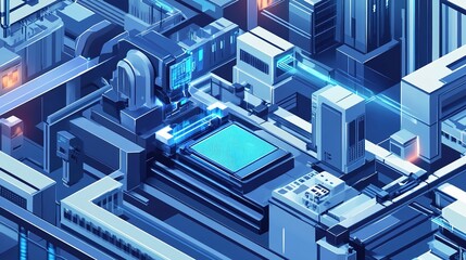 Poster - A smart factory optimizing microchip fabrication using quantum computing.