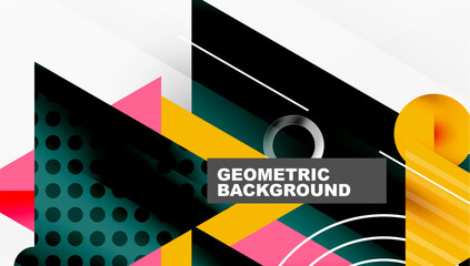 Aufkleber - Sleek abstract background - layered triangles with vibrant gradient tones. Semi-transparent shapes add depth and contemporary aesthetic