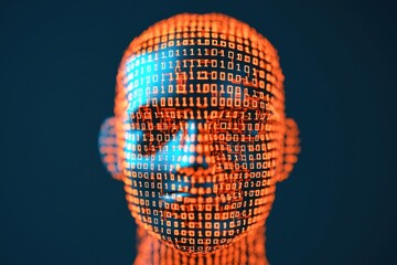 Poster - Exploring ai visualization digital realm 3d render futuristic environment close-up view data concept