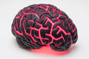 Poster - Neural network visualization digital art brain model creative space close-up technology concept