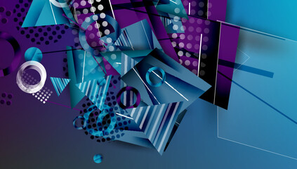 Poster - Creative triangles and circles composition