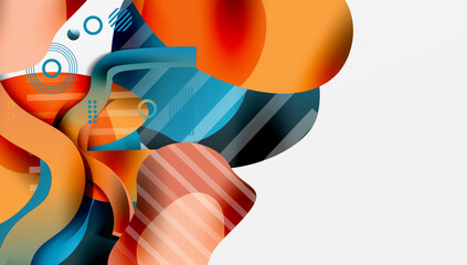 Poster - Abstract background - Lines circles and liquid shapes
