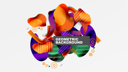 Poster - Abstract liquid shapes and lines background