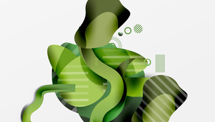 Poster - Abstract background - Lines circles and liquid shapes
