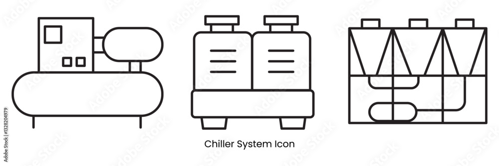 Chiller System line icon. linear style icon for mobile concept and web ...