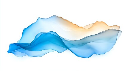 Leinwandbilder - Abstract Fluid Art Painting with Blue and Orange Ink Colors